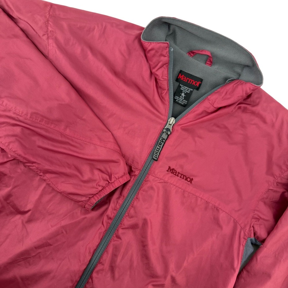 Marmot Kids XL Red Fleece Lined Lightweight Jacket Full Zip Athletic Outdoor Ski